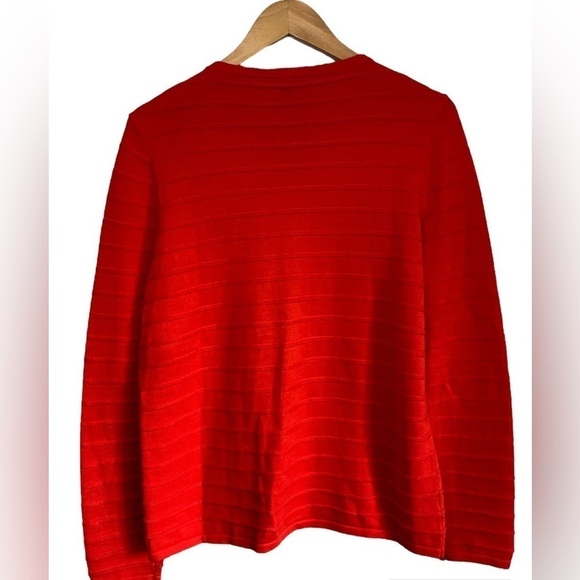 Ann Taylor Factory Zip Up Cardigan Sweater with Horizontal Ribbing Size Large - Picture 2 of 10